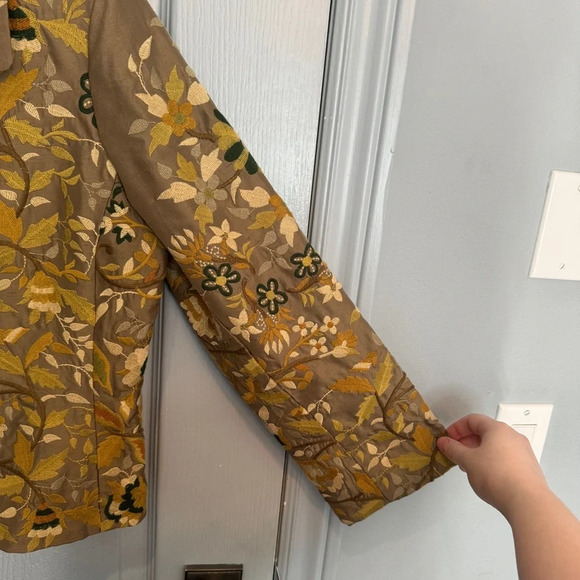 Johnny Was Biya Embroidered Floral Cropped Blazer Jacket Size S Boho Artsy READ - Picture 5 of 13